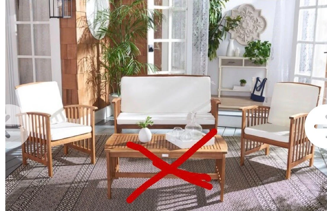 Safavieh Rocklin Wood Frame Patio Conversation Chair - photo 4