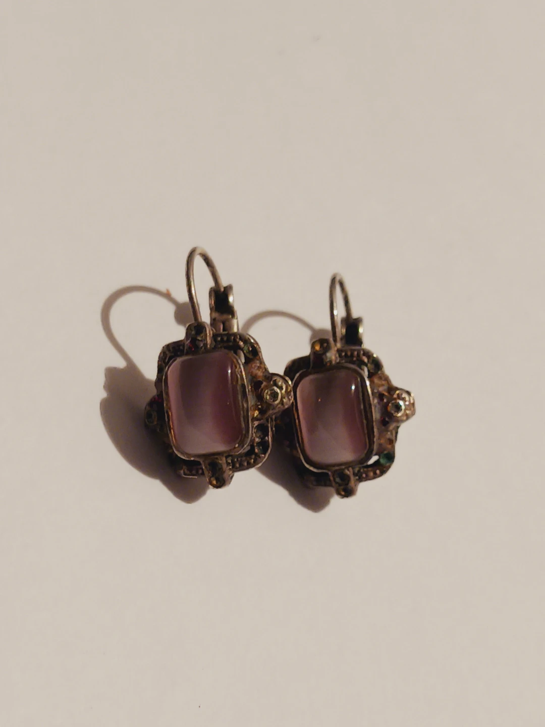 Cute small purple cabochons earrings