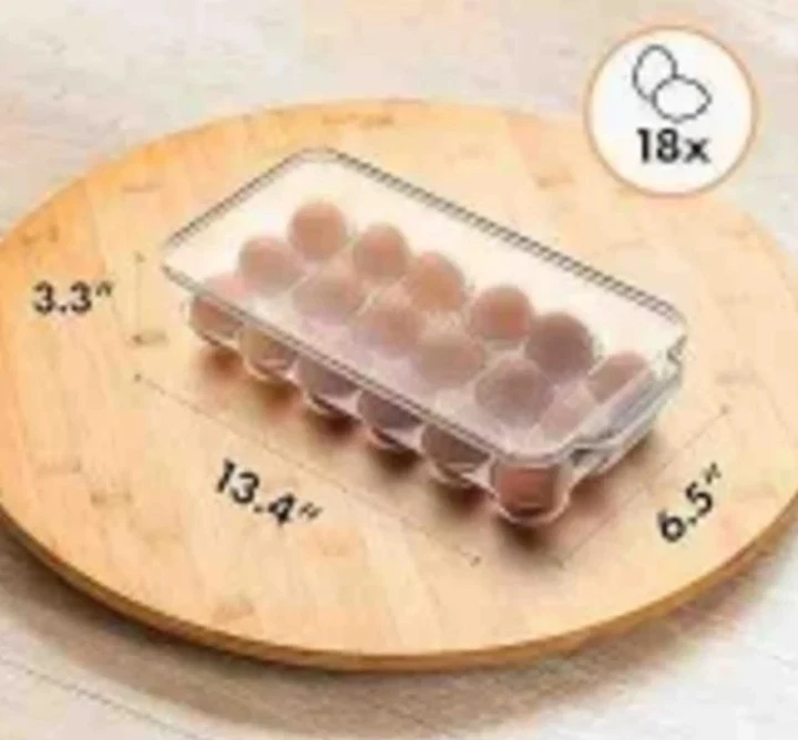 18-Egg Clear Plastic Egg Holder with Lid - photo 2