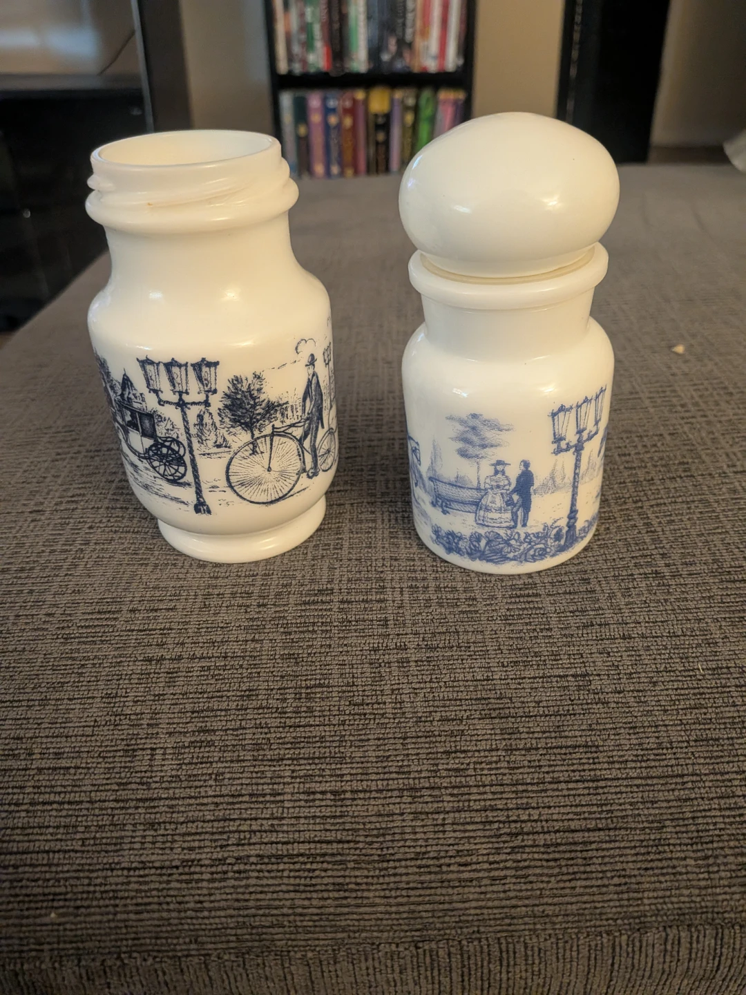 vintage apothecary jars pick up in st Albert