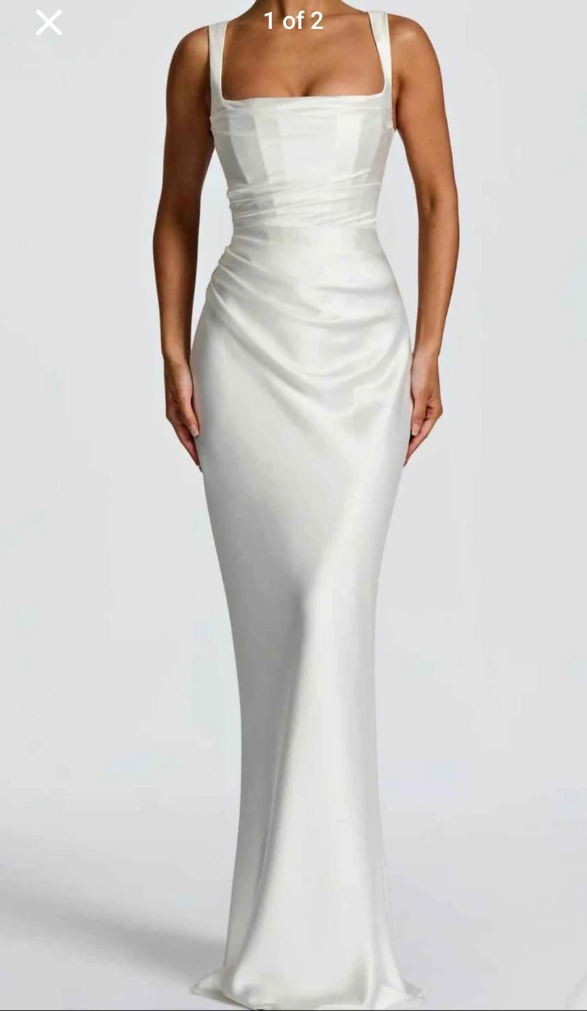 Babyboo White Satin Corset Dress
