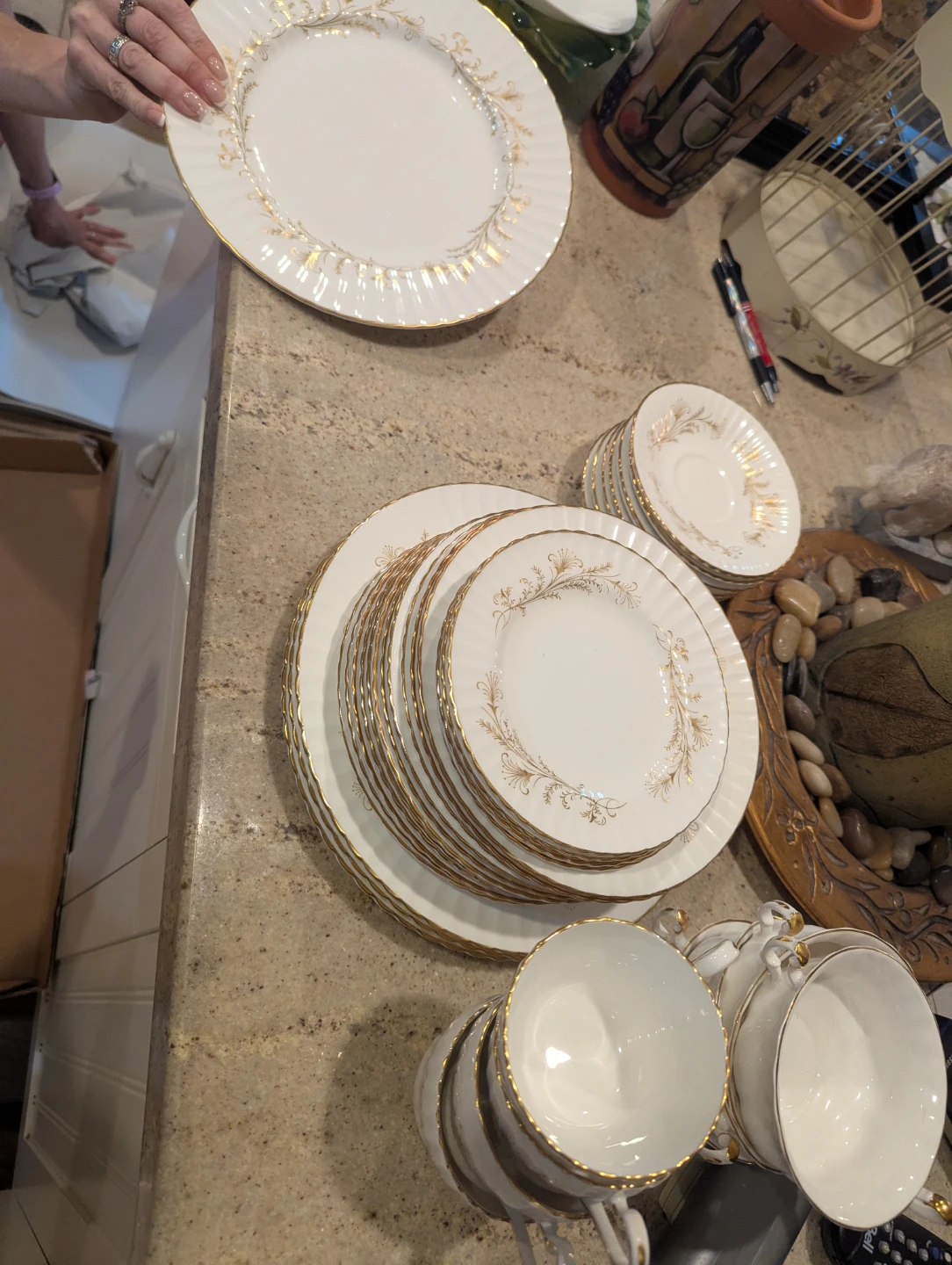 Vintage Gold Trimmed Dinnerware Set