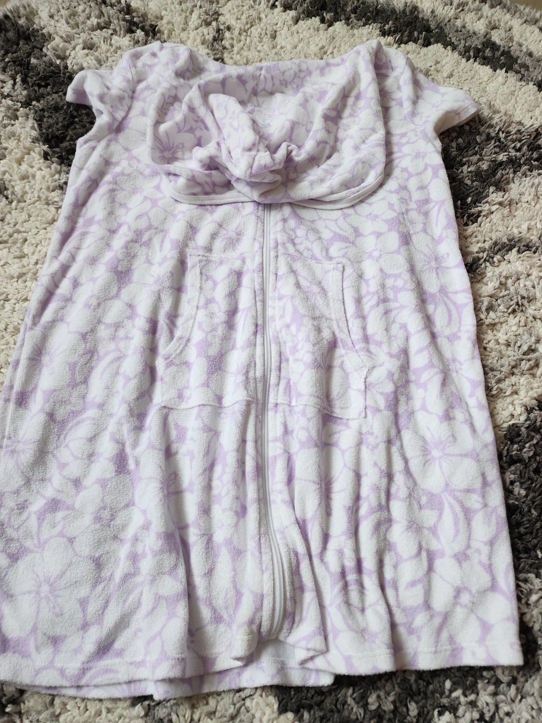 Wonder Nation Purple Floral Hooded Cover-Up XXL (18) - photo 3