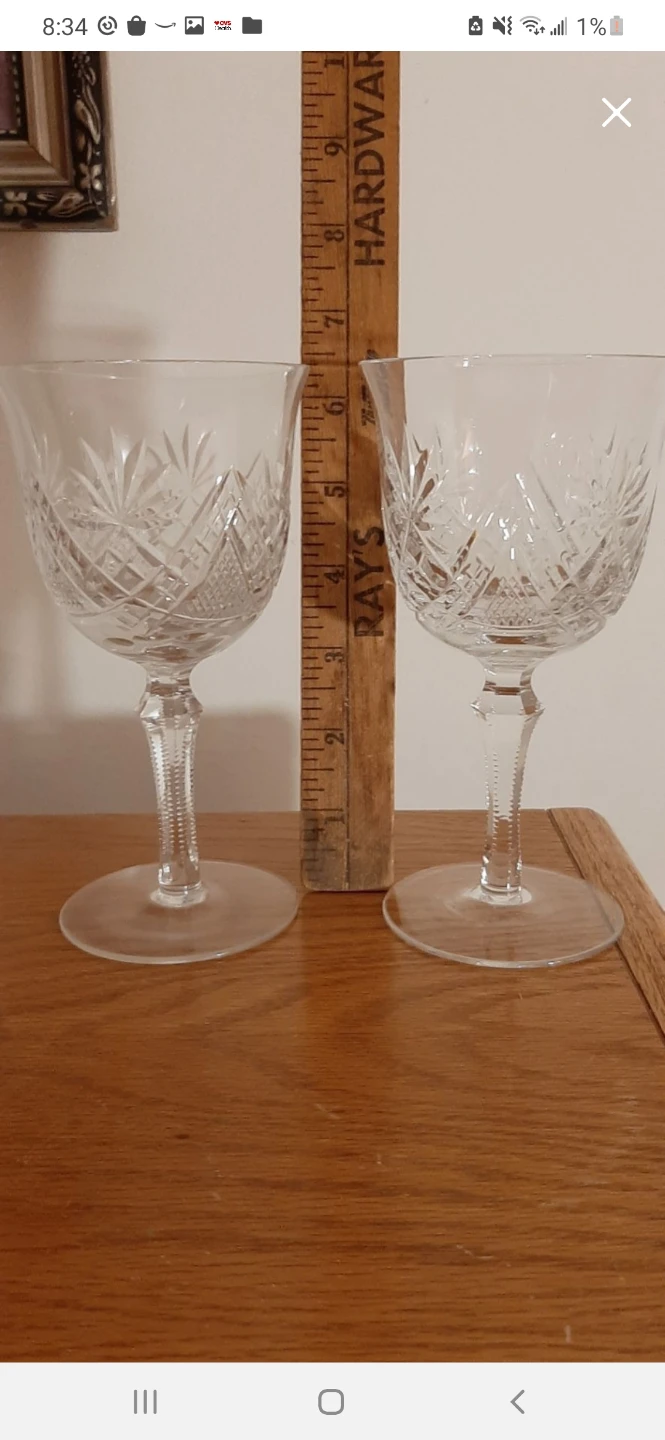 Vintage Cut Crystal European Wine Glasses. - photo 2