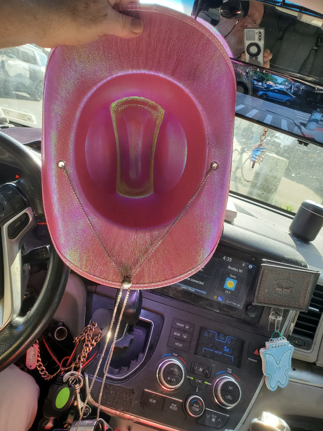 Pink Iridescent Cowboy Hat with Chain - photo 4