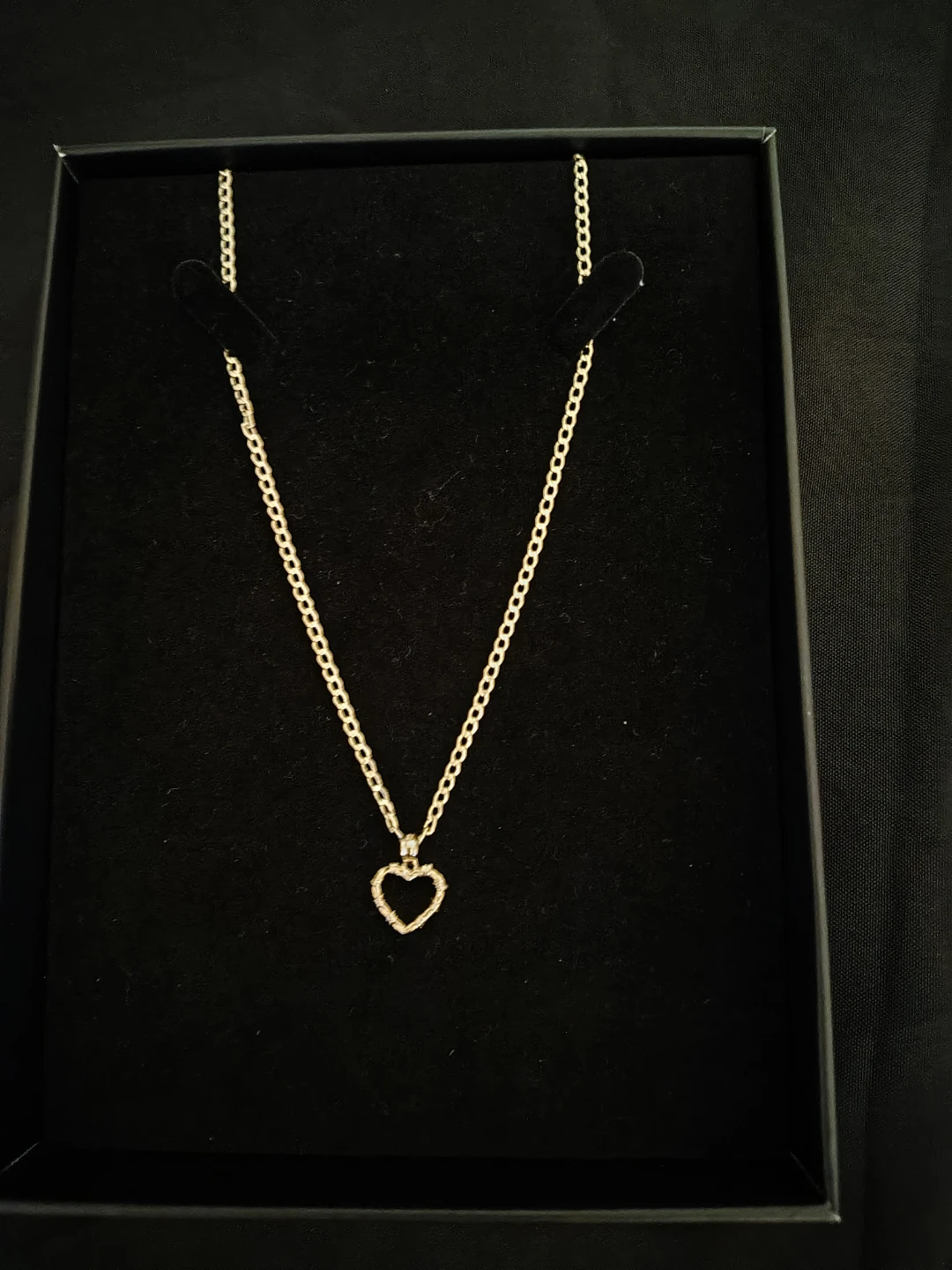 Gold 14k Tone Heart Pendant Necklace with Box