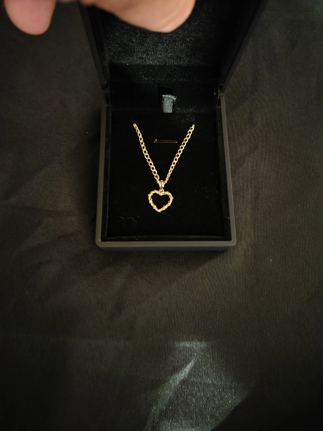 Gold 14k Tone Heart Pendant Necklace with Box - photo 2