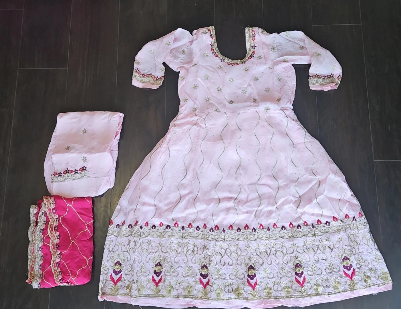 Pink Embroidered Anarkali Suit