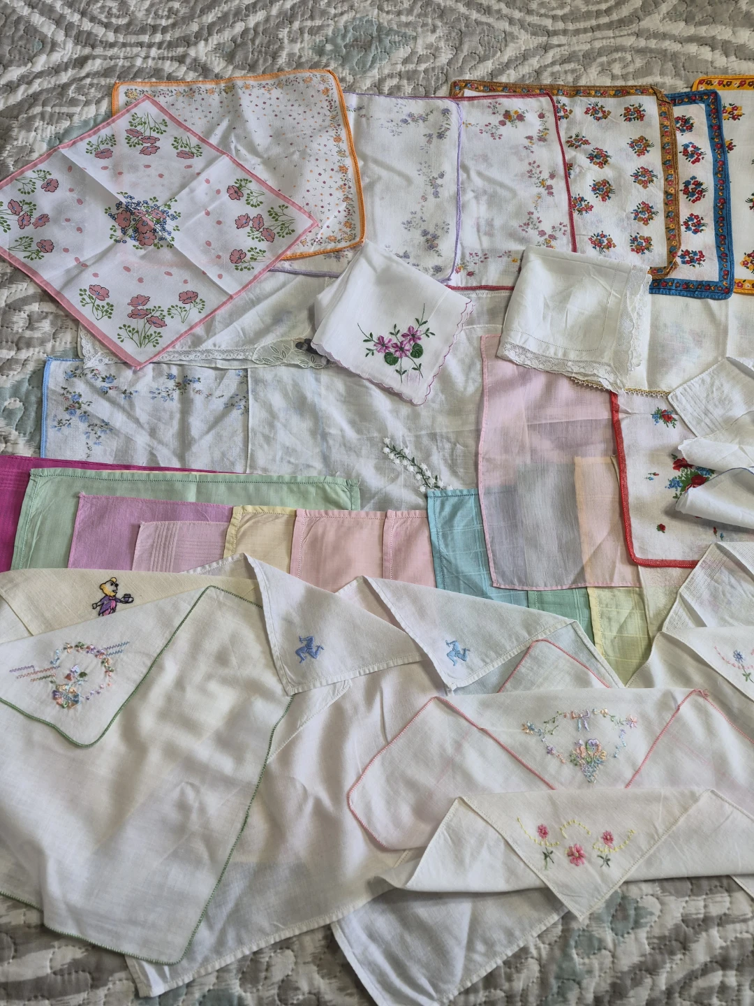 Mix Misc Lot of 45 Vintage Linens, Cottons....