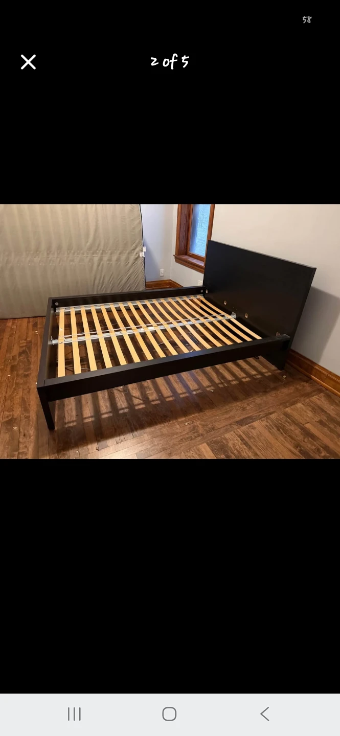 Dark Wood Platform queen Bed Frame