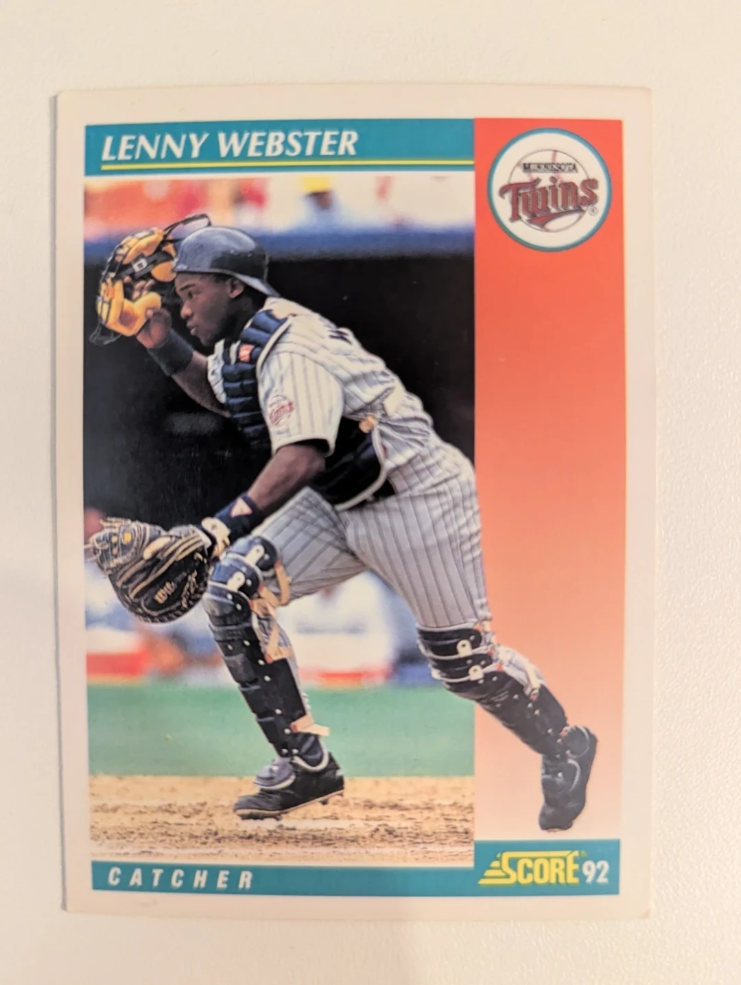 ⚽ 1992 Score Lenny Webster Minnesota Twins Baseball Card