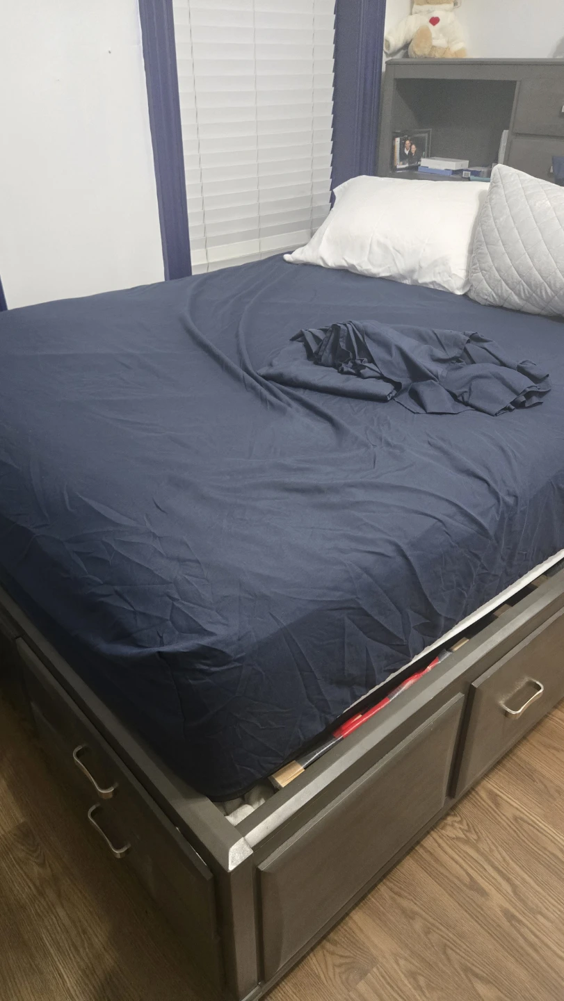 Wooden Queen Size Storage Bed with Headboard