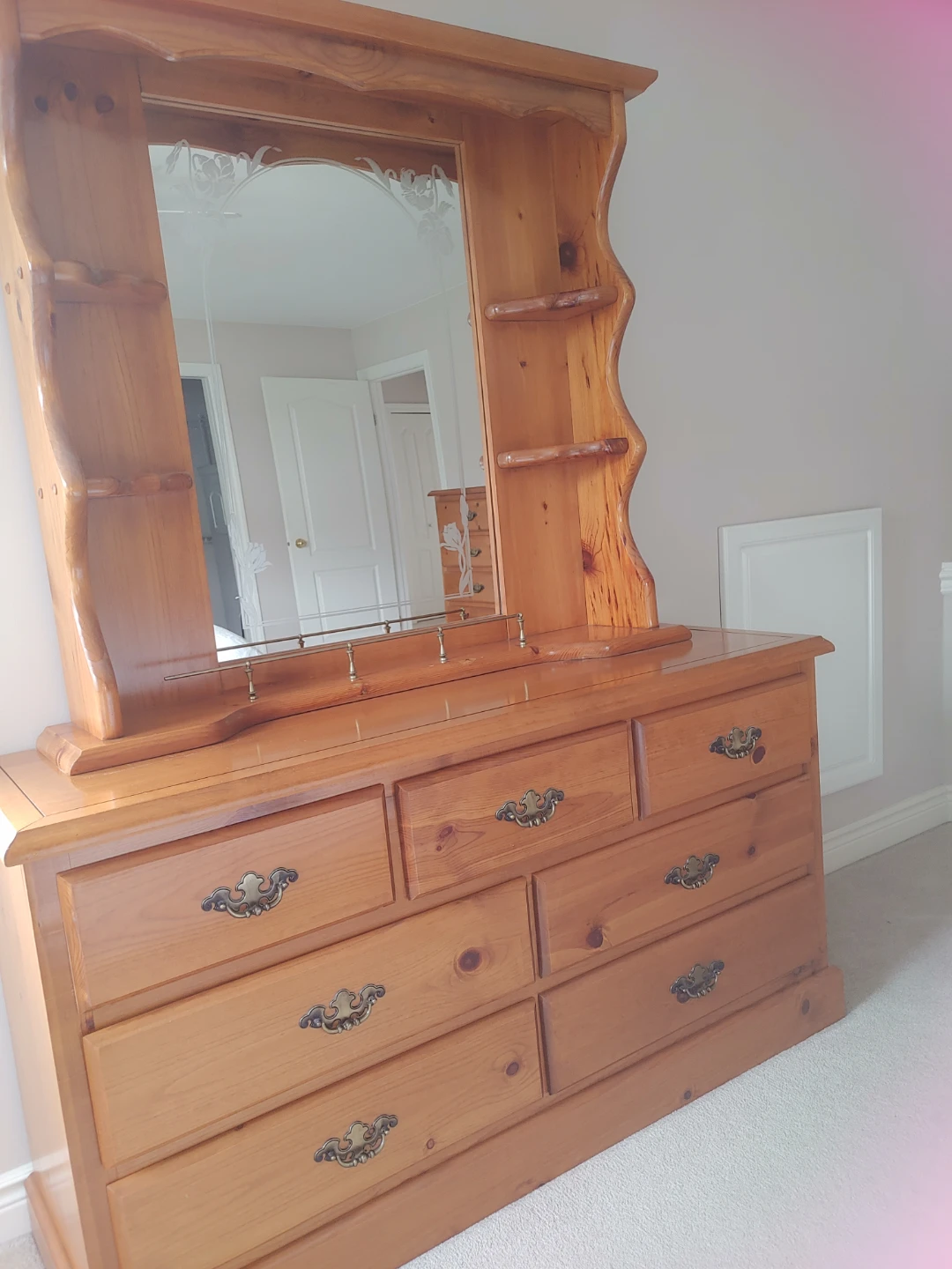 Solid Wood Dresser with Mirror