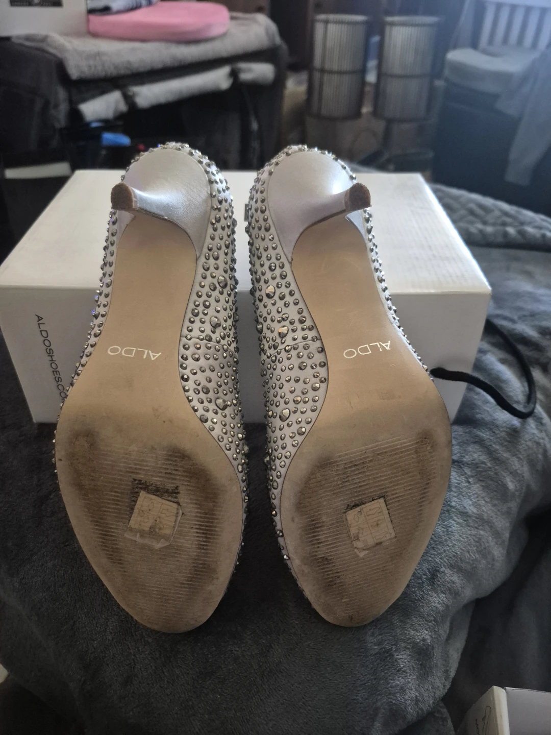 ALDO Silver Studded Heels - photo 5