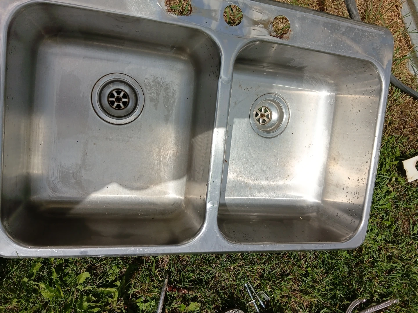 Double Basin Stainless Steel Kitchen Sink with Faucet - photo 2