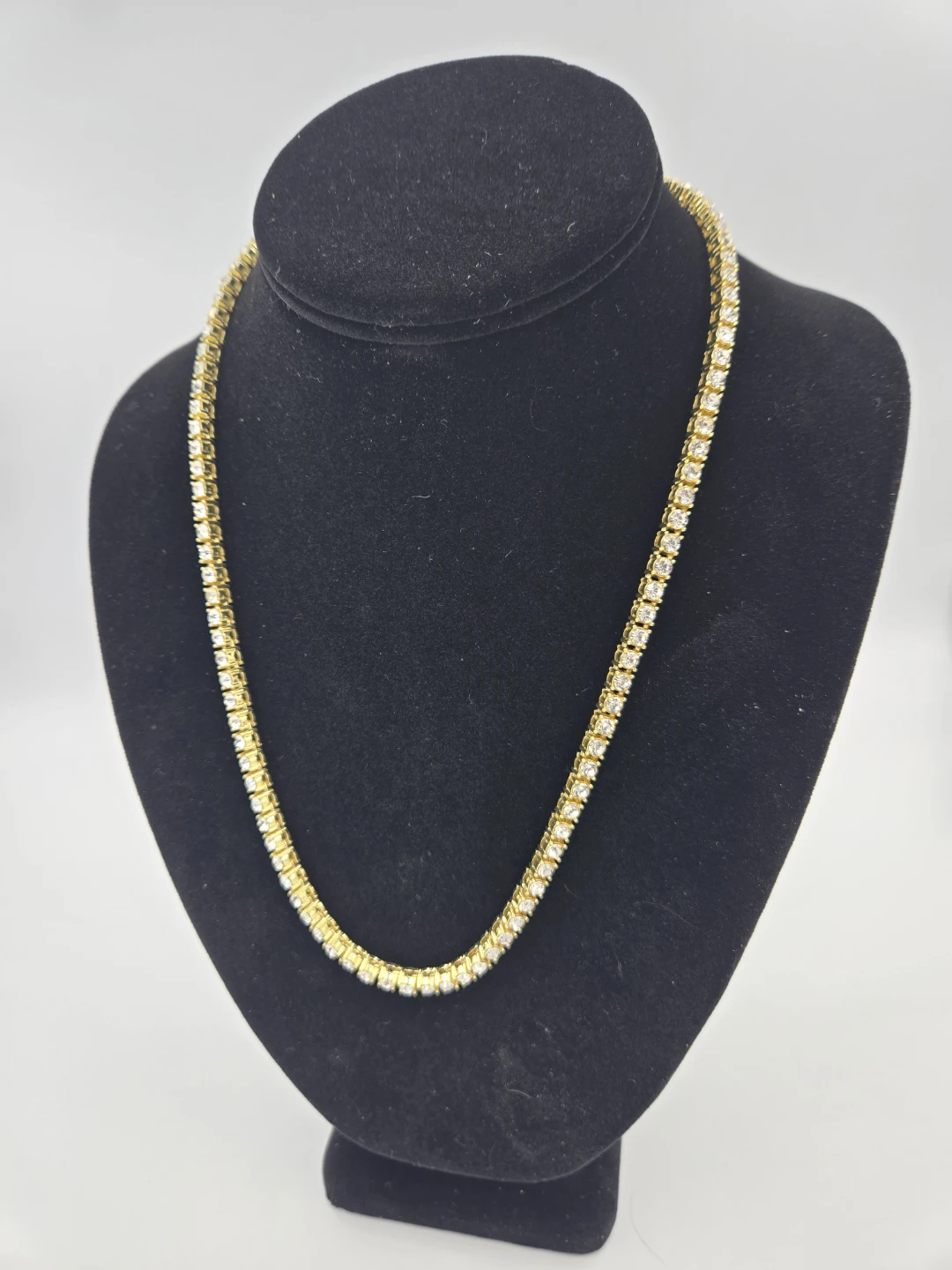 Gold Tone Tennis Necklace
