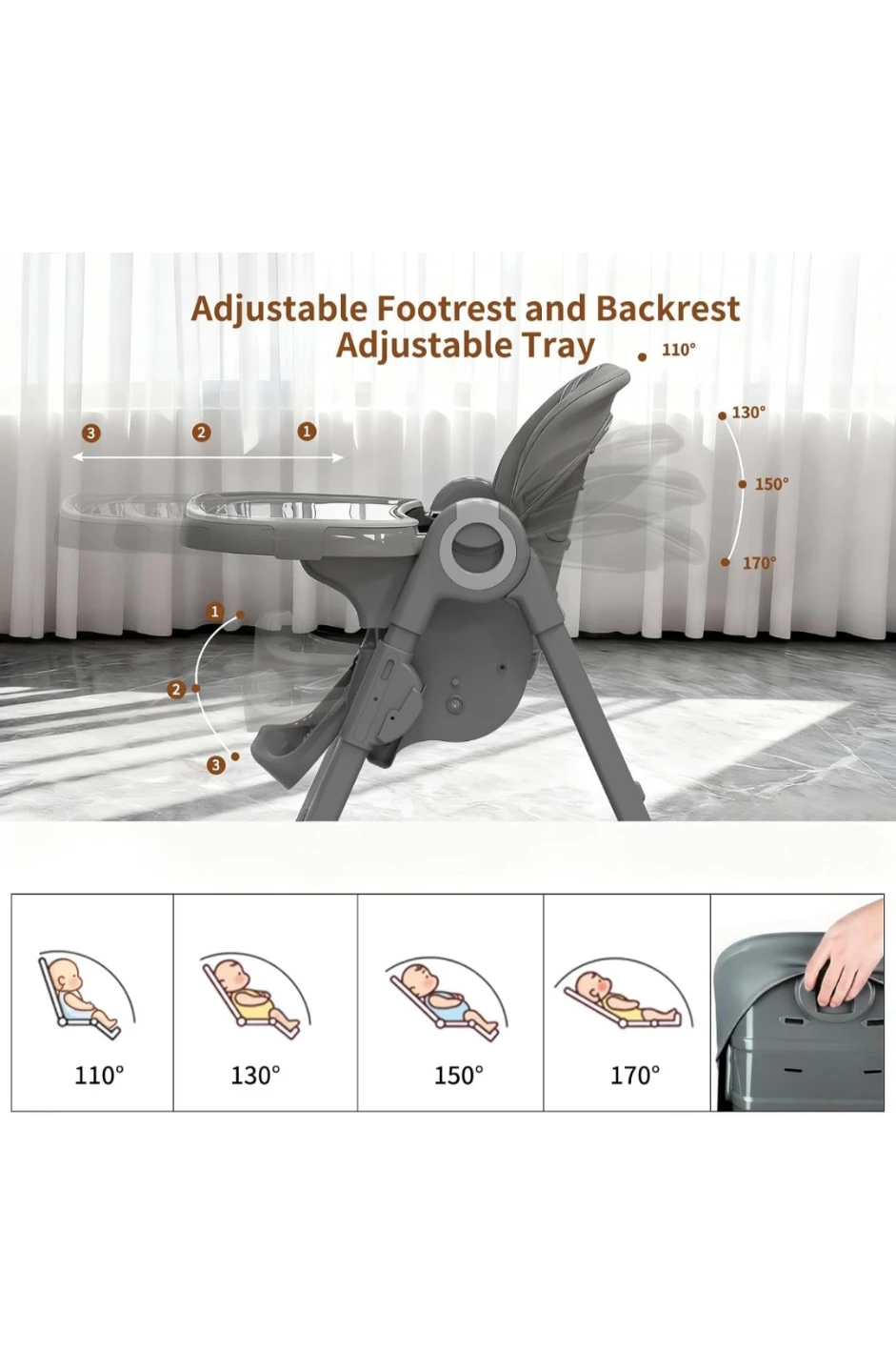 Brand new Babymoni Adjustable High Chair - photo 3
