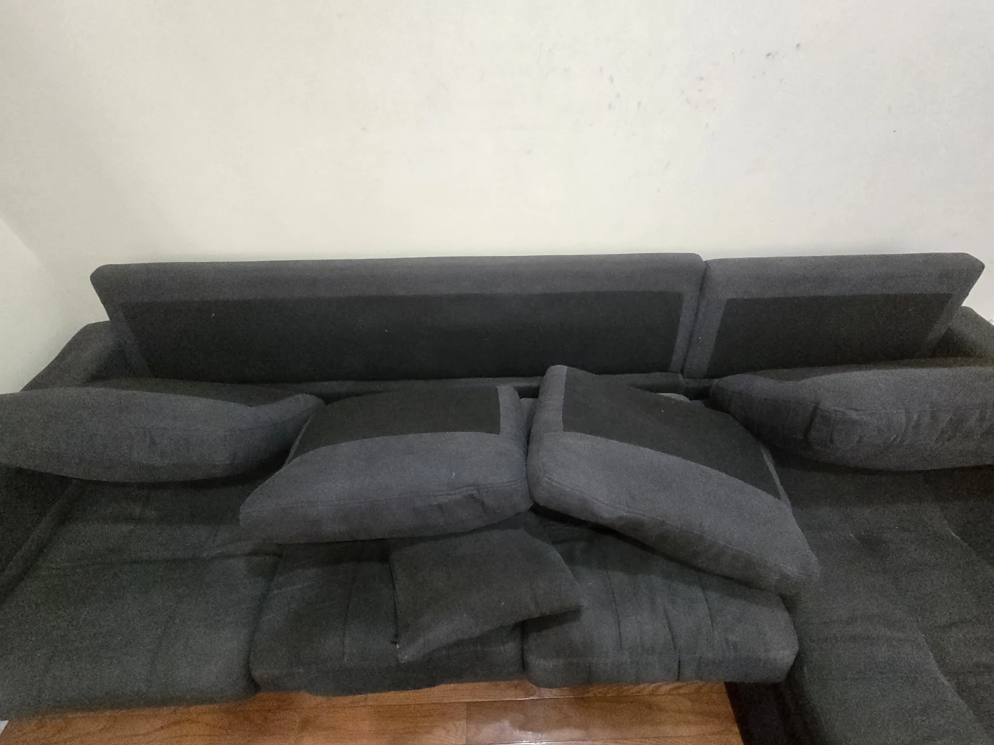 Dark Grey Sectional Sofa with Chaise - photo 3