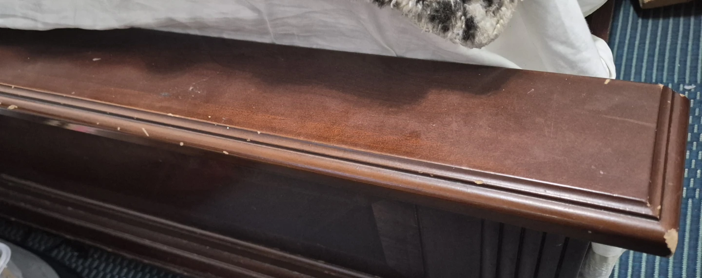 Dark Wood Bed Frame Headboard and Footboard - photo 2