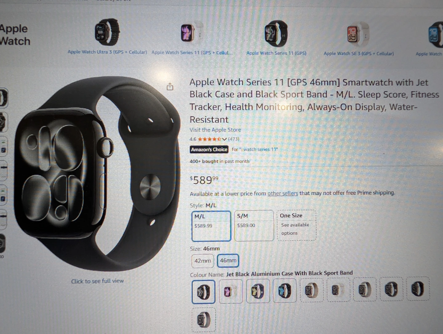 Apple Watch Series 11 GPS 46mm Jet Black – Open Box, Brand New