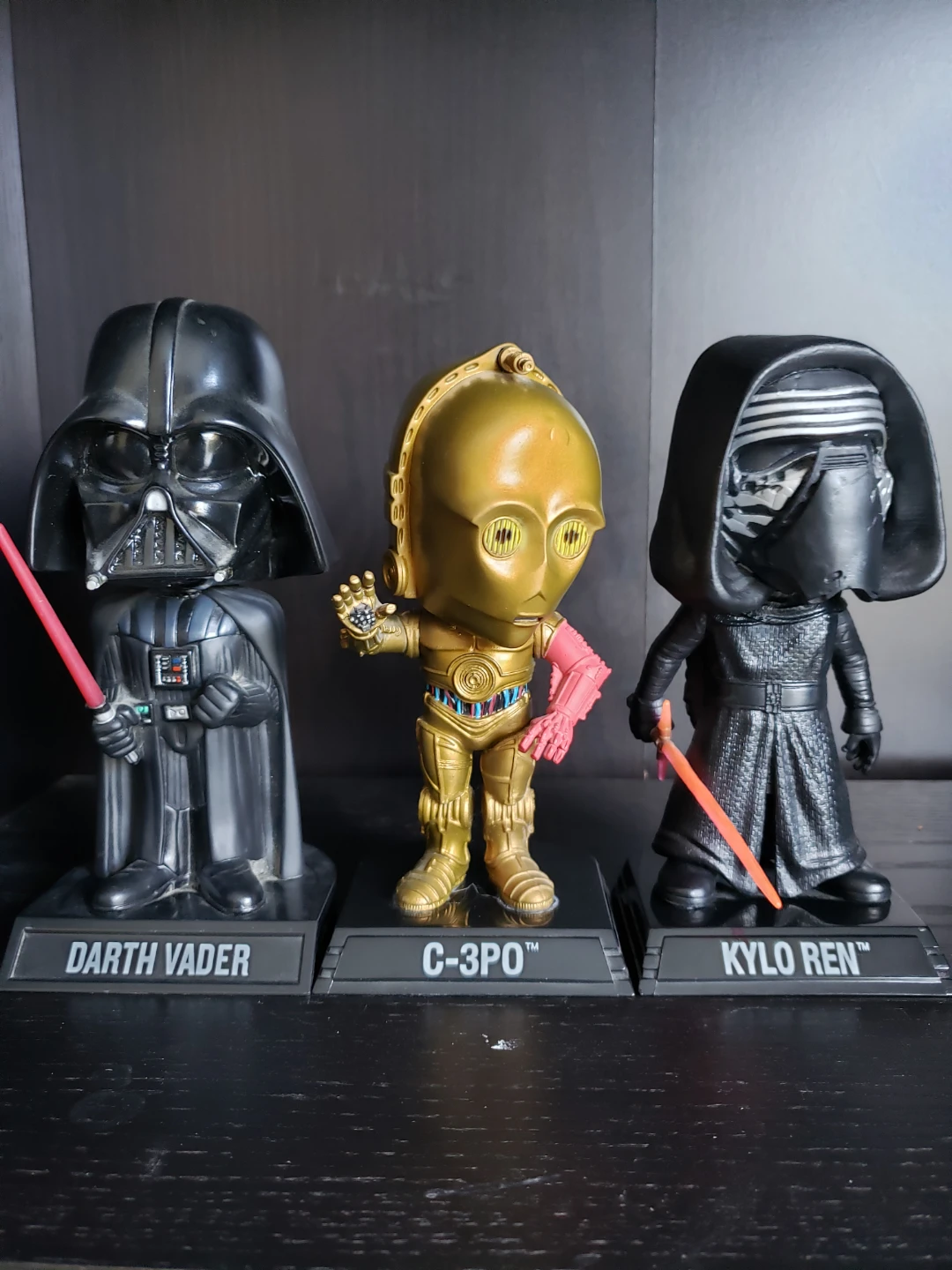 Star Wars Bobblehead Figures - Darth Vader, C-3PO, Kylo Ren