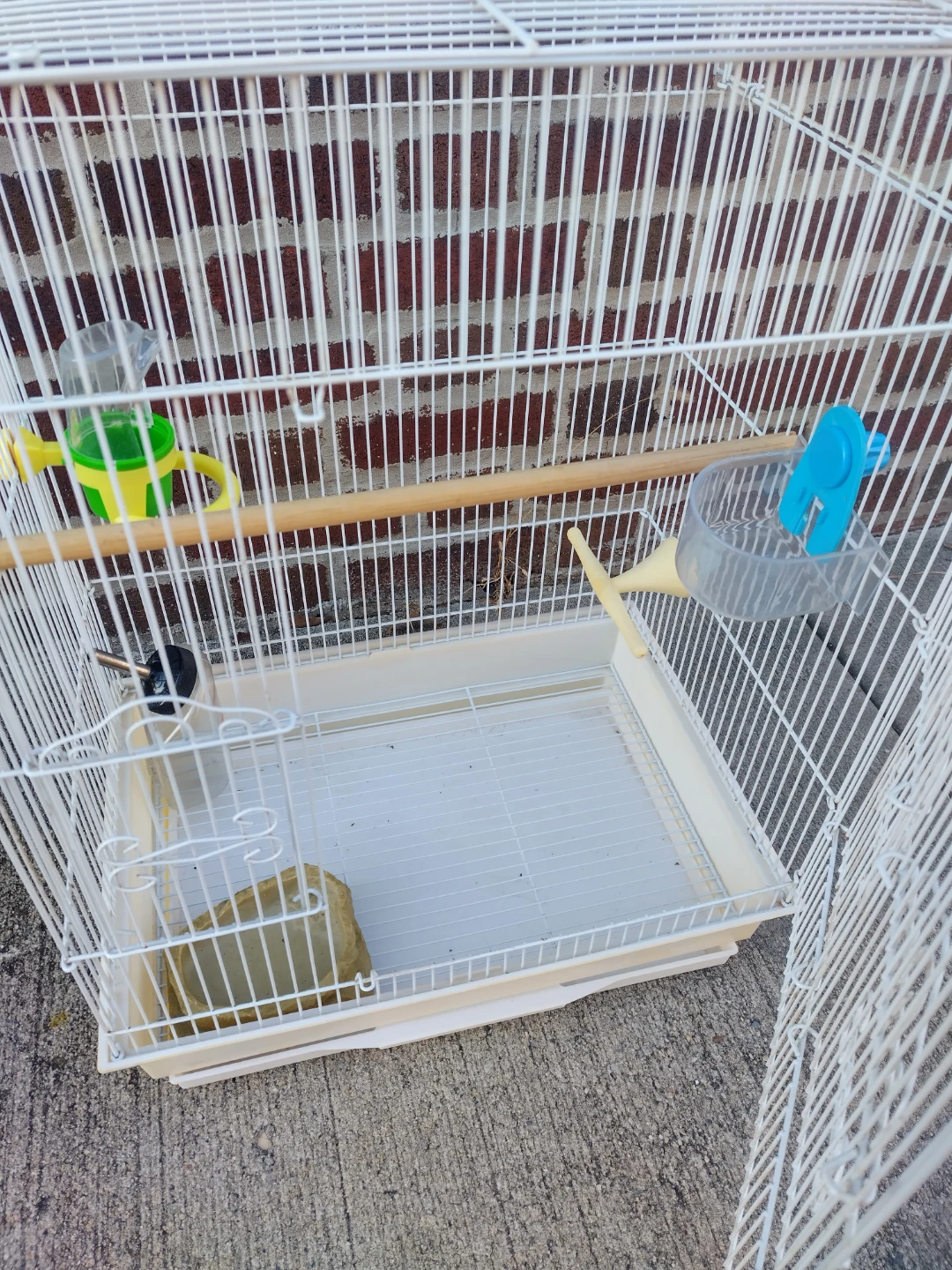 White Bird Cage with Accessories