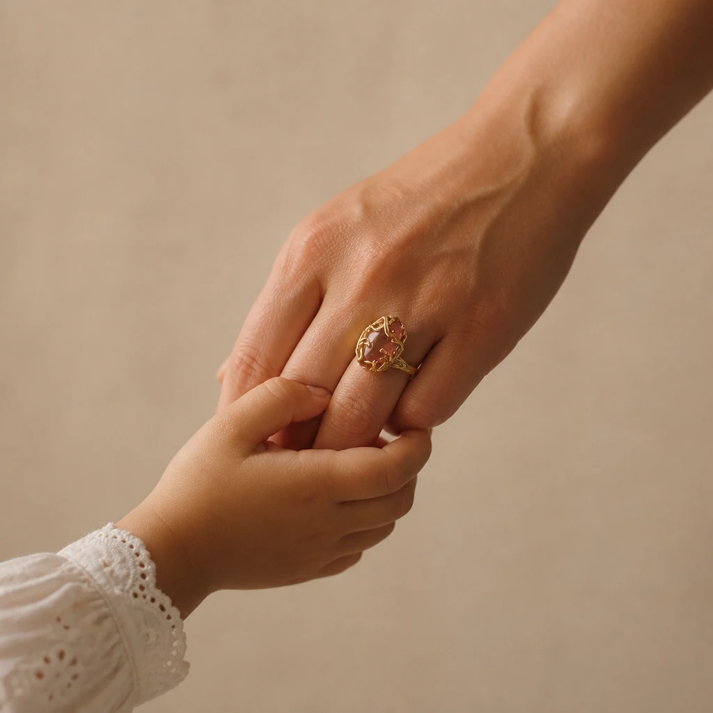 Gold Ring with Pink Stone