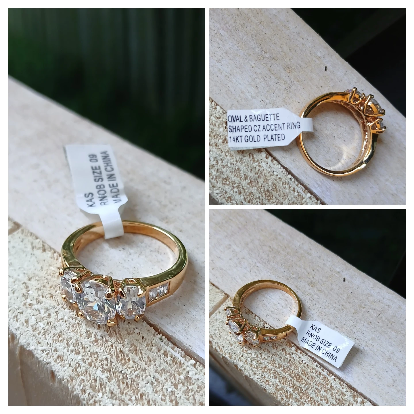 KAS Oval & Baguette CZ Accent Ring - Size 09