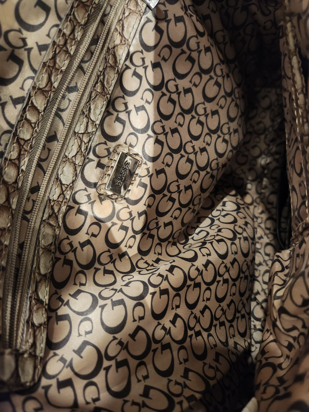 Y2K Guess Crocodile-Embossed Tote Bag - photo 5