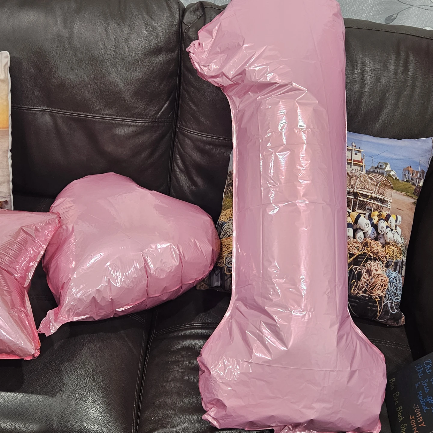 Pink Castle, Heart, Star & Number 1 Balloons - photo 4