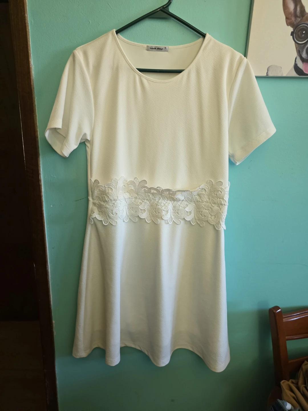 White Black Sheep Dress with Lace Detail
