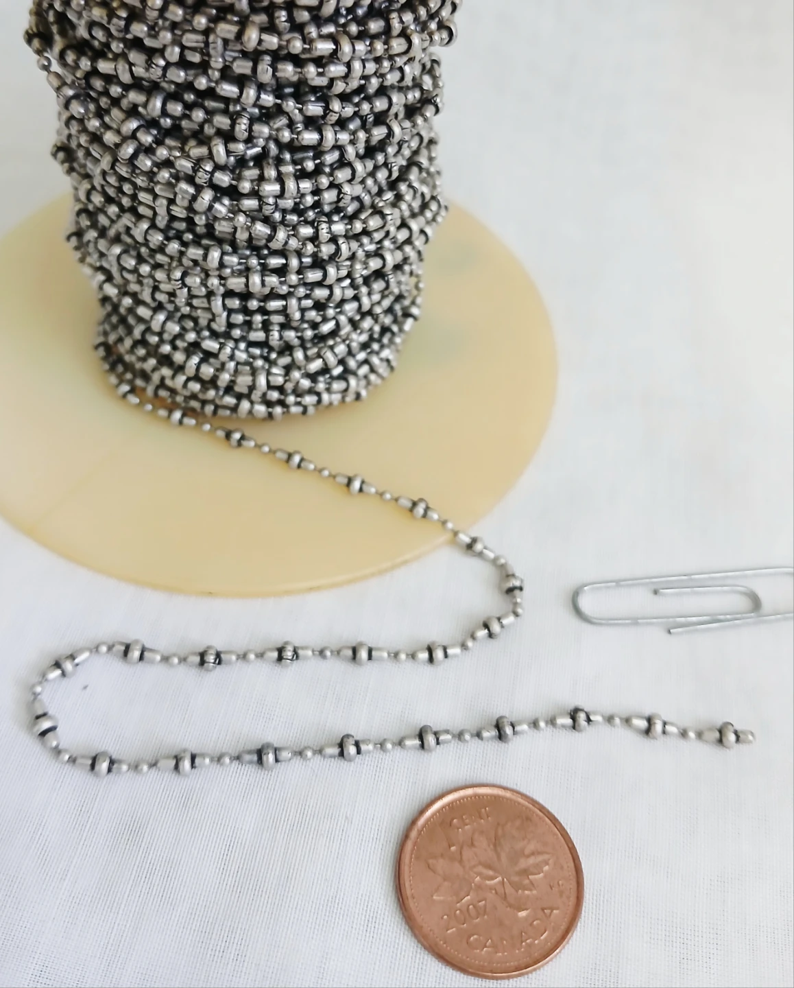 Beaded Chain - Silver Tone - 5 feets - photo 3