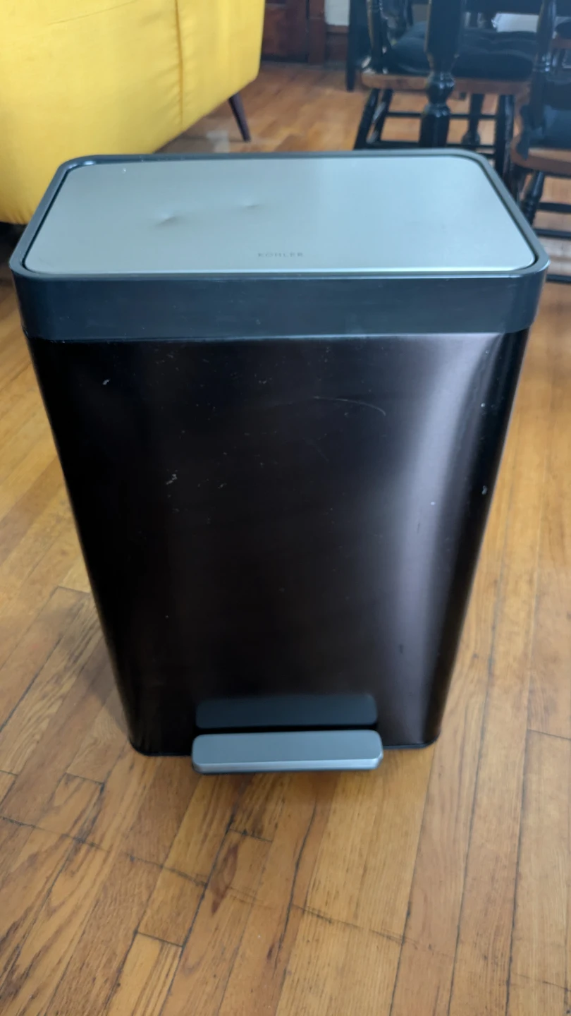 Kohler Black stainless steel Step Trash Can - 13 Gallon