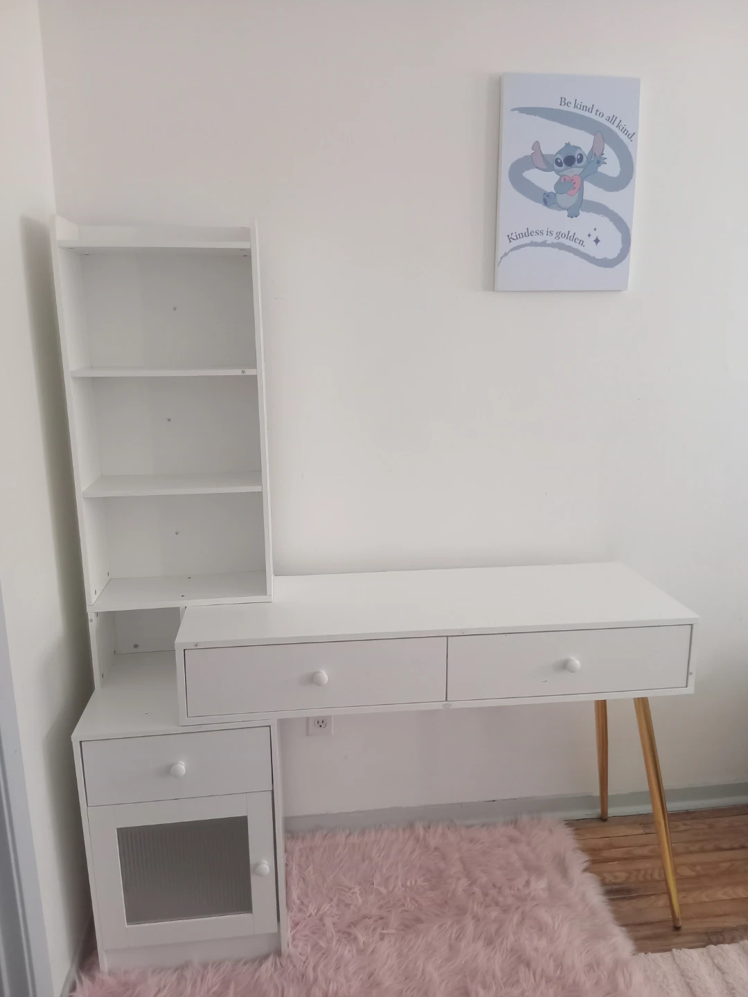 White Desk with Shelves and Drawers - photo 2