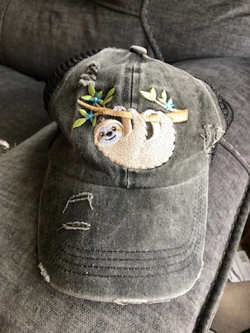 Free Sloth Embroidered Trucker Hat