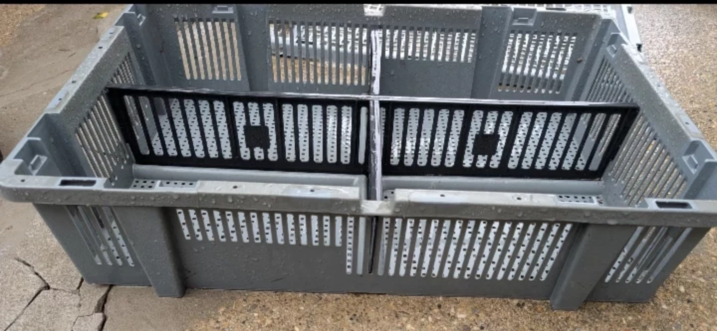 Grey Plastic Crate with Dividers and Lid - photo 2