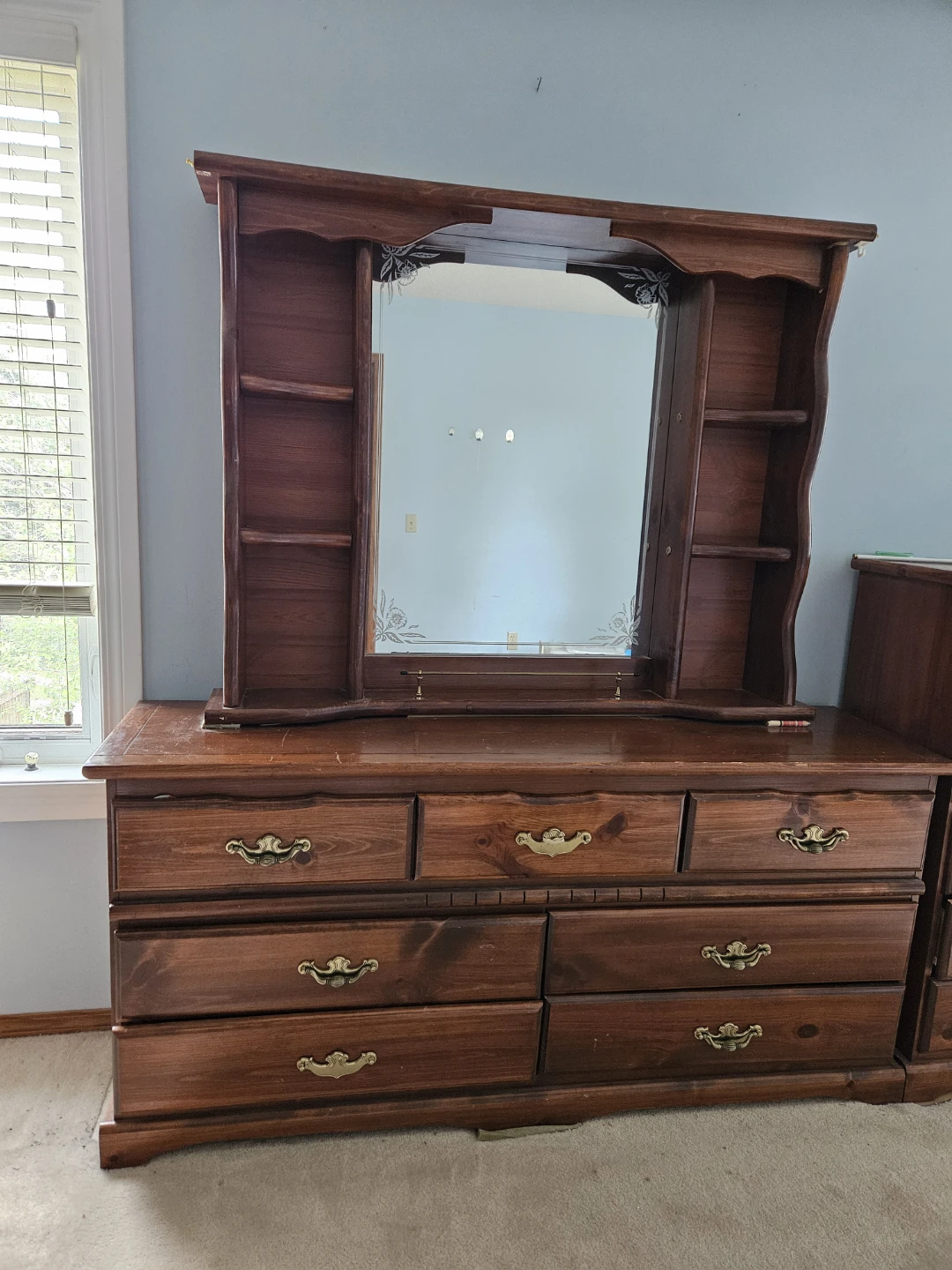 Moving sales Solid wood Queen size Bedroom set - photo 3