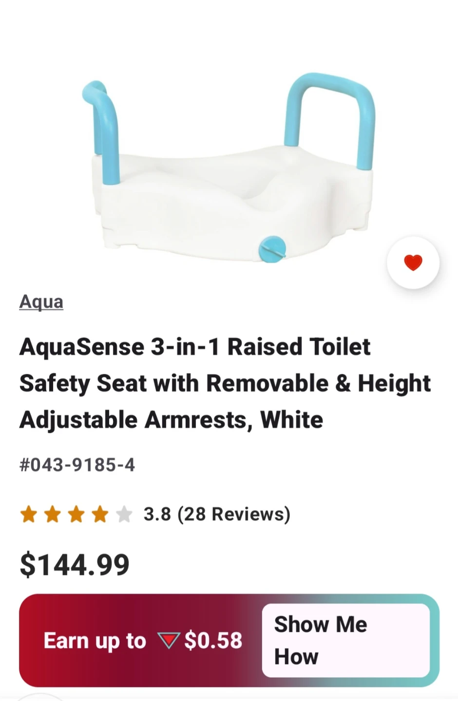 AquaSense Raised Toilet Seat