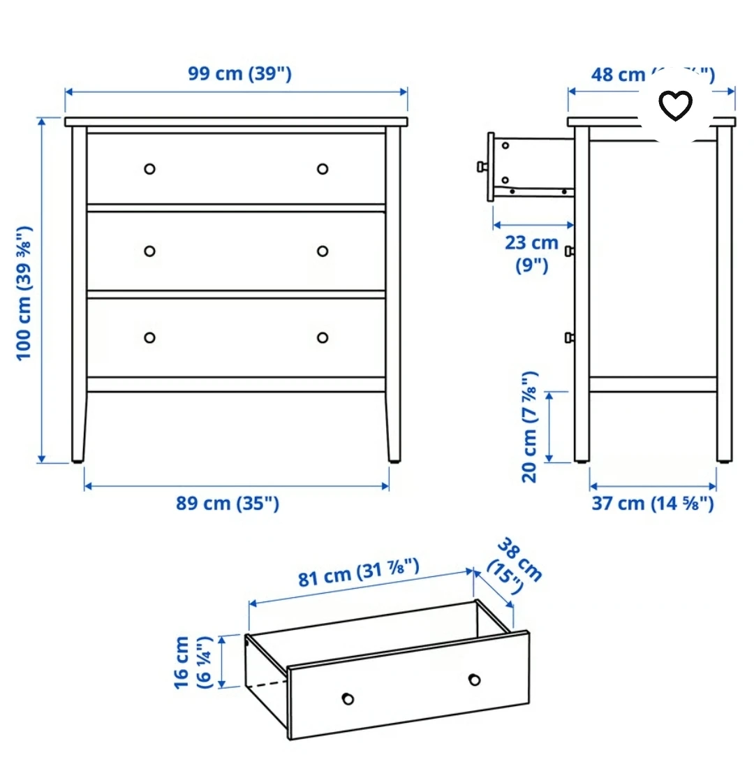 White 3-Drawer Dresser - photo 2