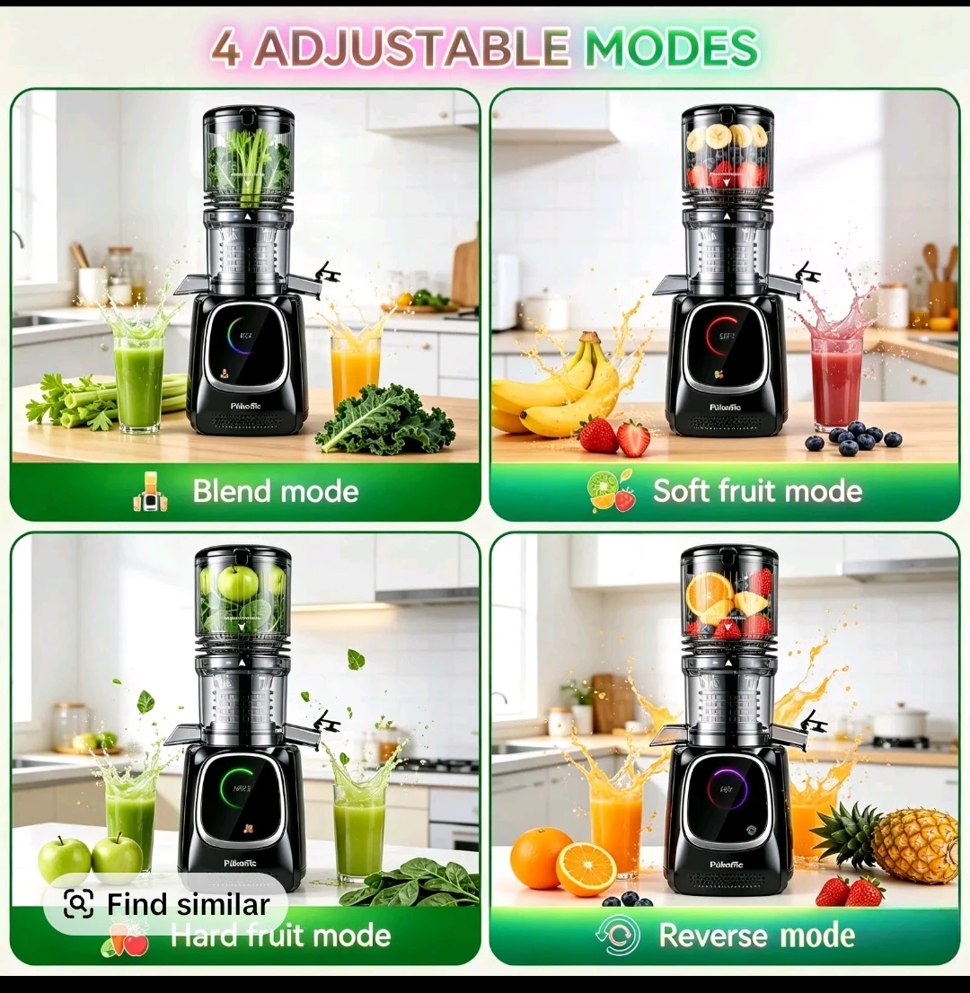 SUSTEAS Cold Press Juicer, Large Inlet, Large Capacity, - photo 2