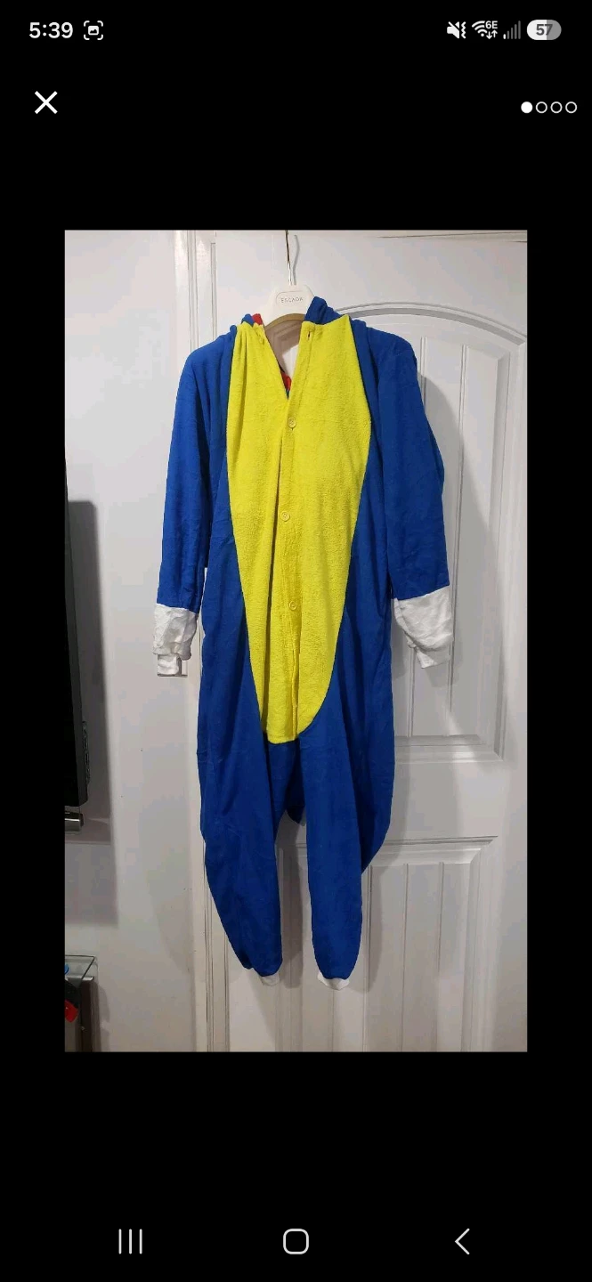 Unisex Adult Sonic the Hedgehog Onesie Pajamas