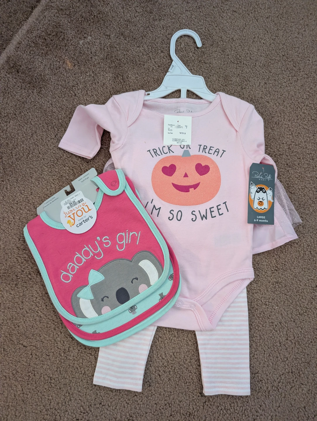 Carter's Baby Halloween Bodysuit Bib Pants Set