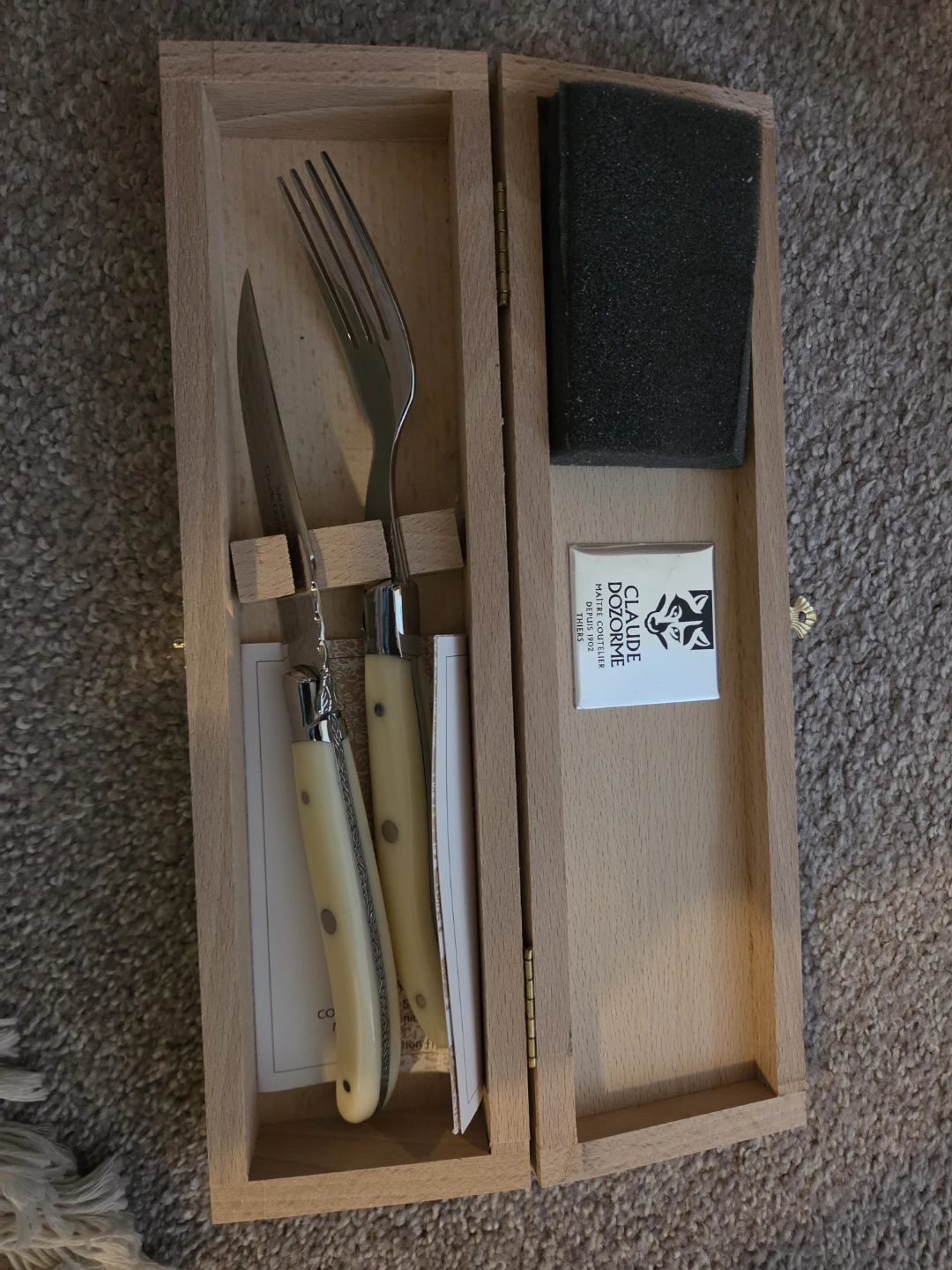 ⚽️Claude Dozorme Laguiole Steak Knife and Fork Set