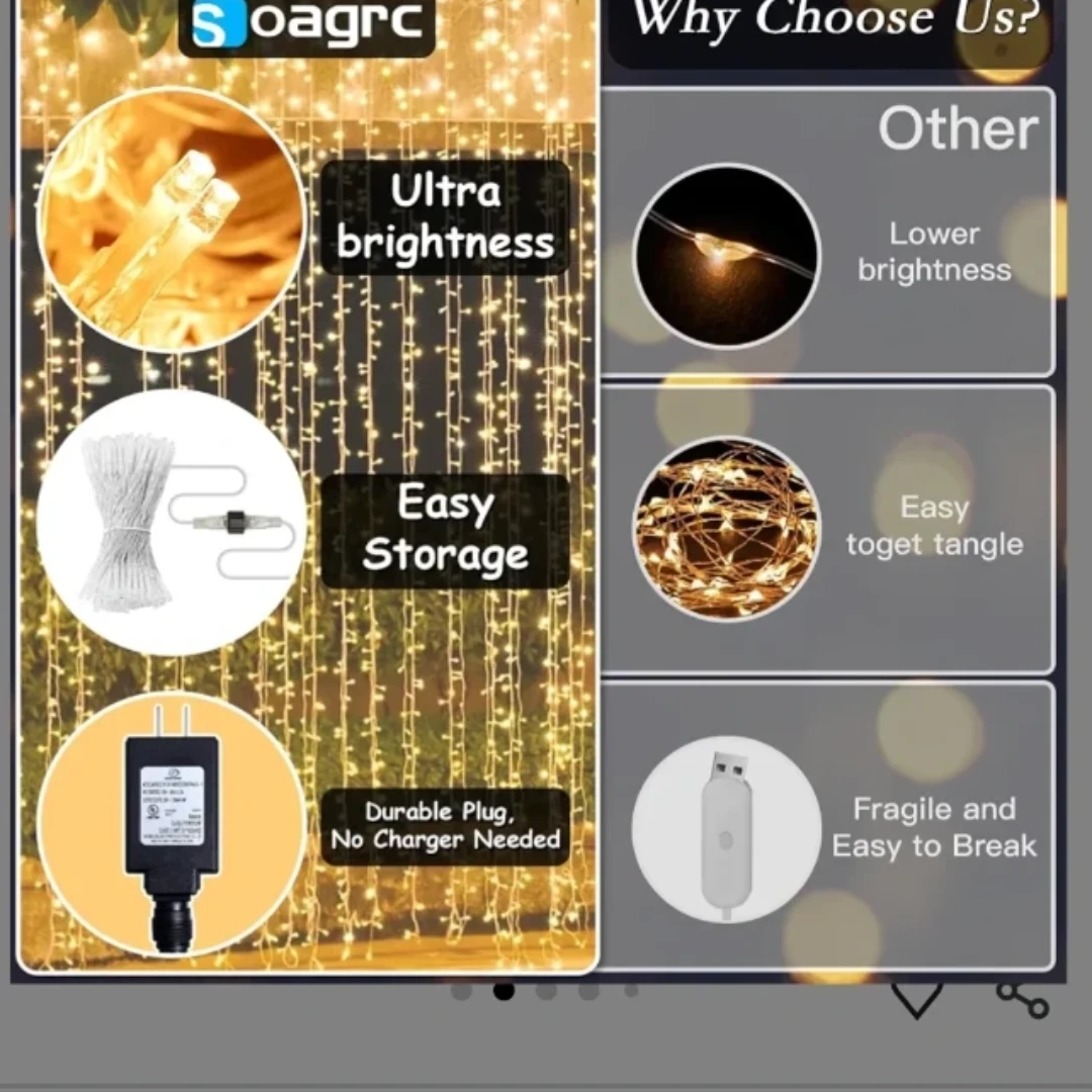 Soagrc String Lights with Remote - photo 2