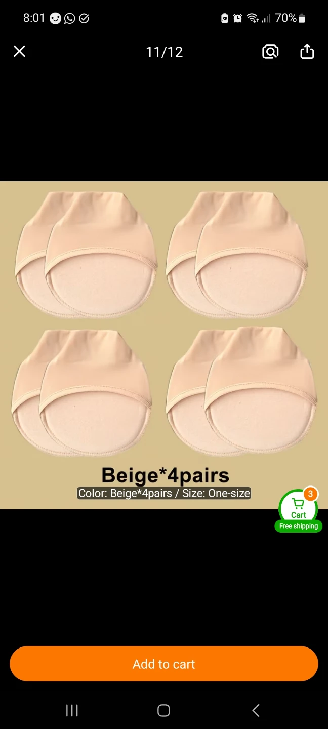 Half slip socks
