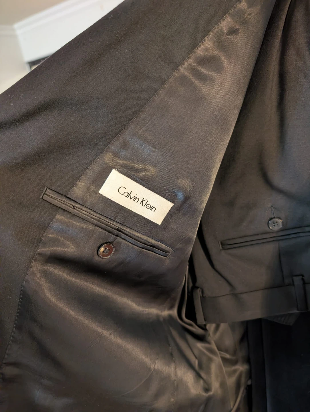 Calvin Klein 44R Black Wool Suit - photo 3