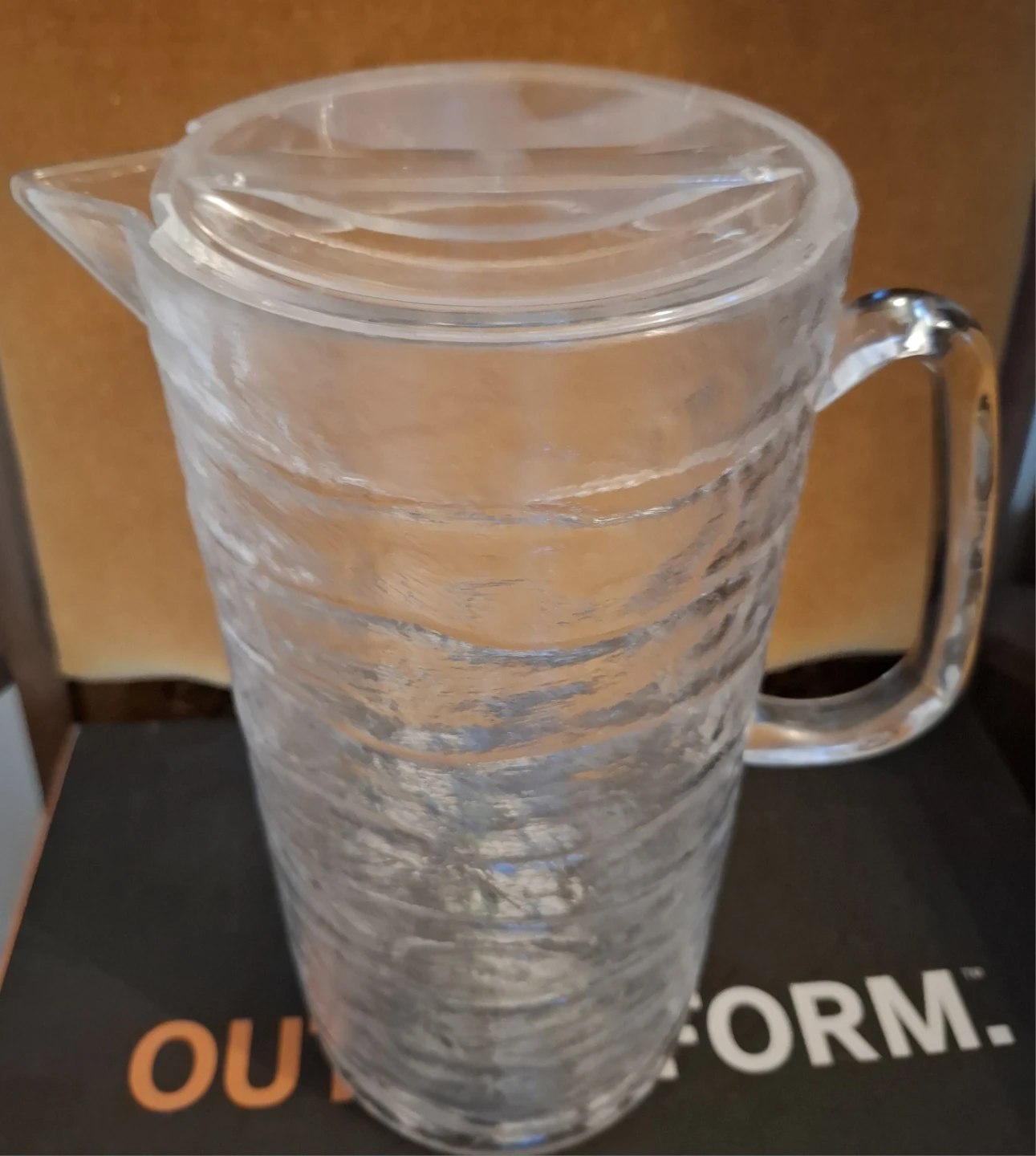 Clear Textured Pitcher with Lid