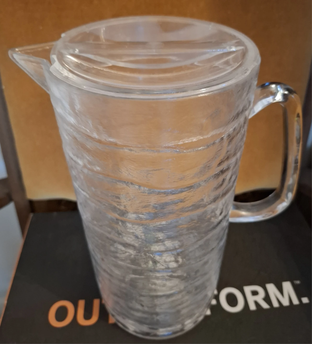 Clear Textured Pitcher with Lid - photo 2