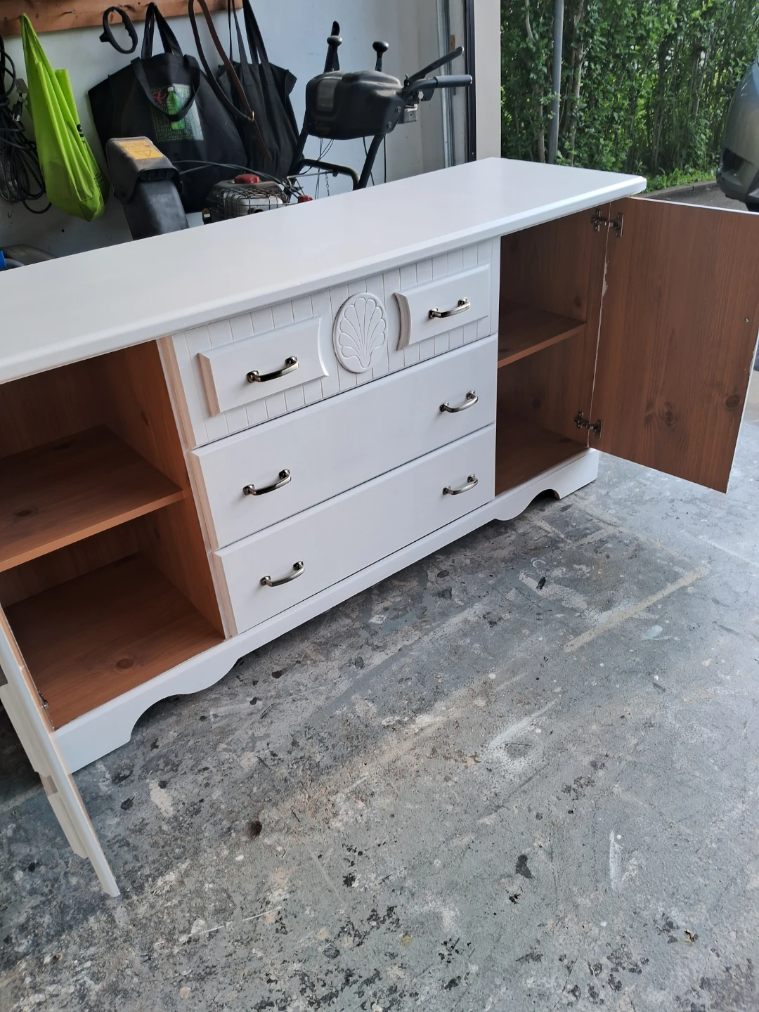 White Dresser with Drawers and Cabinet Doors - photo 4