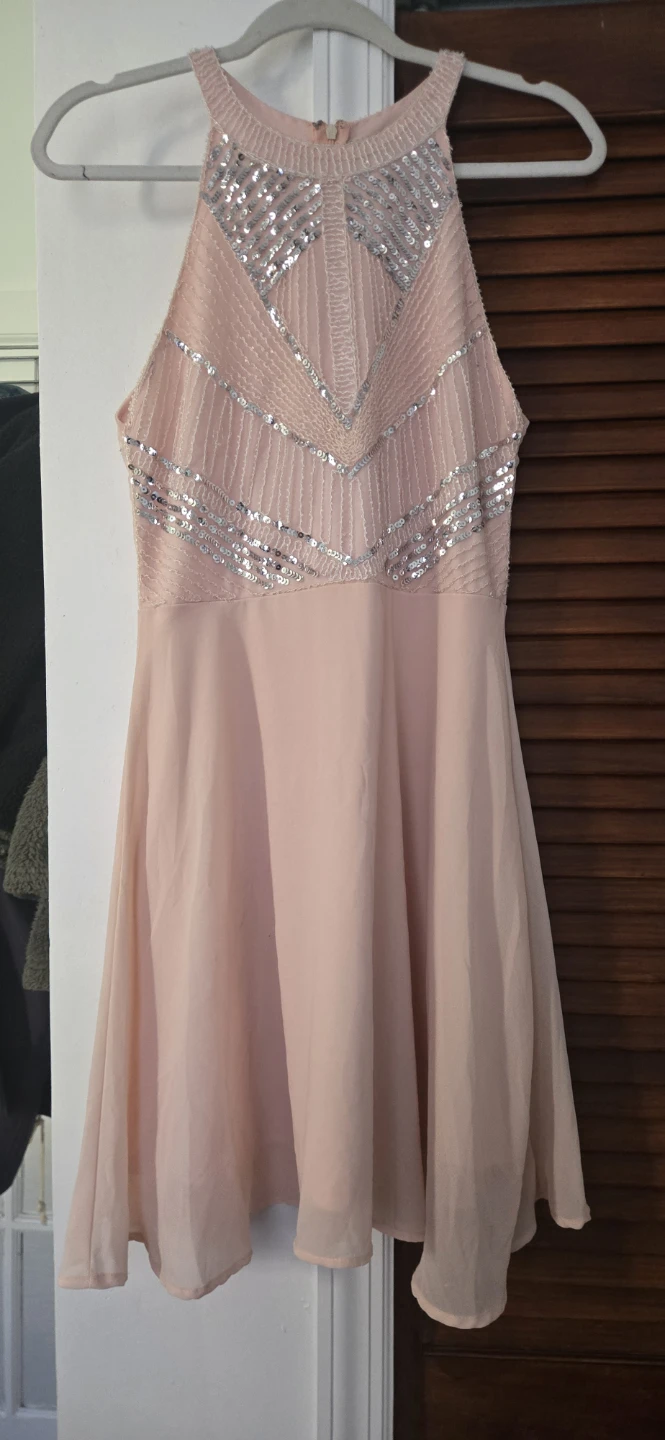 Pink sequin & beaded halter dress - photo 2